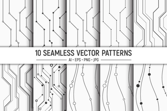 10 Lines Seamless Vector Patterns for Modern Design Needs