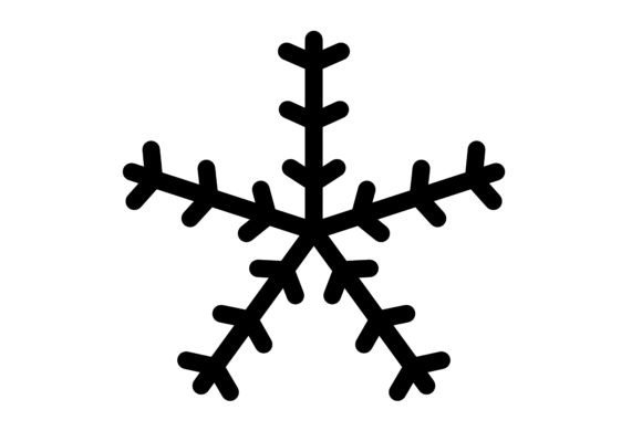 Black Snowflake Clipart Illustration