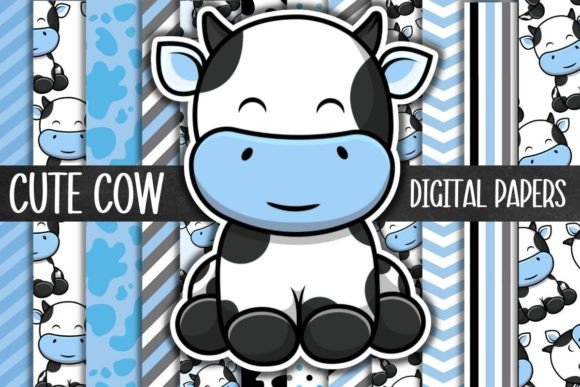 Cute Baby Cow Digital Papers: A Versatile Resource for Creative Projects