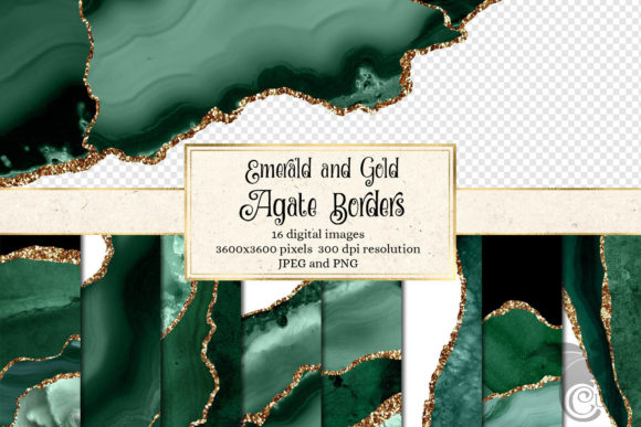 Emerald and Gold Agate Borders
