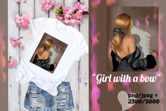 Girl with a Bow: A Versatile Design for Custom Merchandise