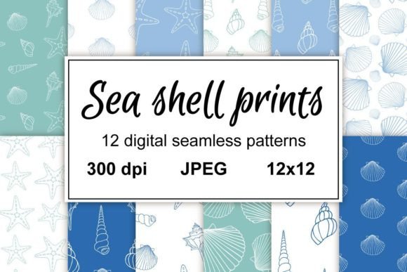 Hand Drawn Sea Shell Prints: A Versatile Resource for Creative Projects