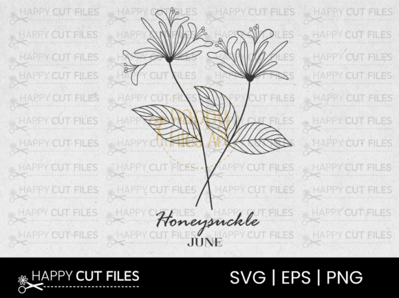 Honeysuckle Birth Flower Hand Drawn Svg: A Versatile Digital Design for Creativity and Craft