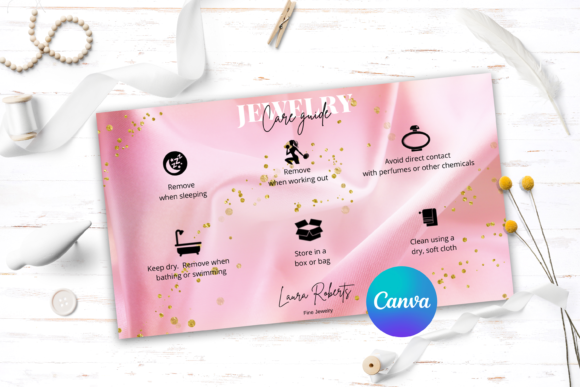 Jewelry Care Card Canva Template