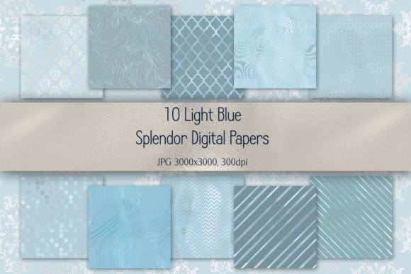 Light Blue Digital Papers for Creative Efficiency