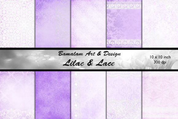 Lilac Damask White Lace
