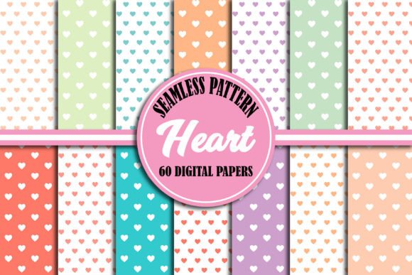 Pastel Heart Seamless Digital Paper