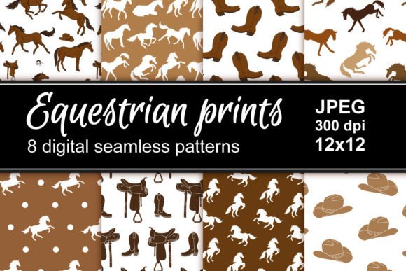 Set of Equestrian Horse Patterns: A Versatile Design Resource for Creatives